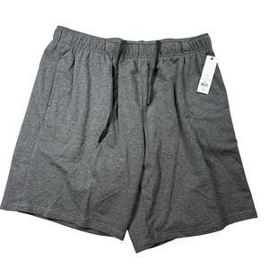 NEW Zelos Mens Athletic Knit Shorts Size XL Gray 10" Inseam Pockets Drawstrings